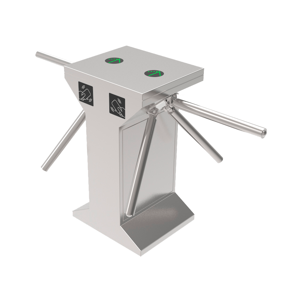 Dubbele tourniquet met twee keer 3 draaiarmen, configureerbaar met systemen van derden