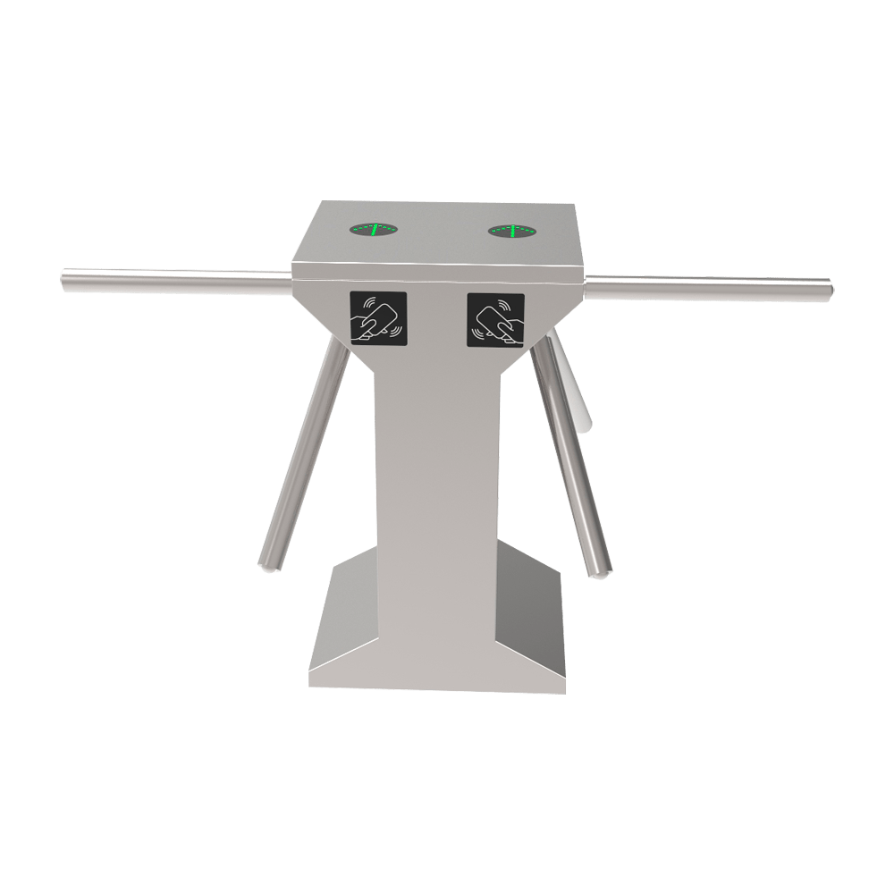 Dubbele tourniquet met twee keer 3 draaiarmen, configureerbaar met systemen van derden