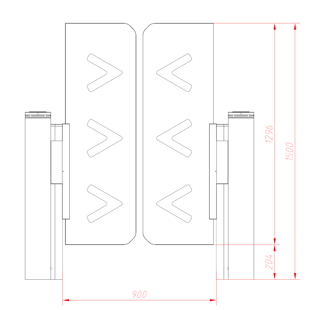 Toegangspoort met hoge barrière van 1.5 meter en 900mm armlengte