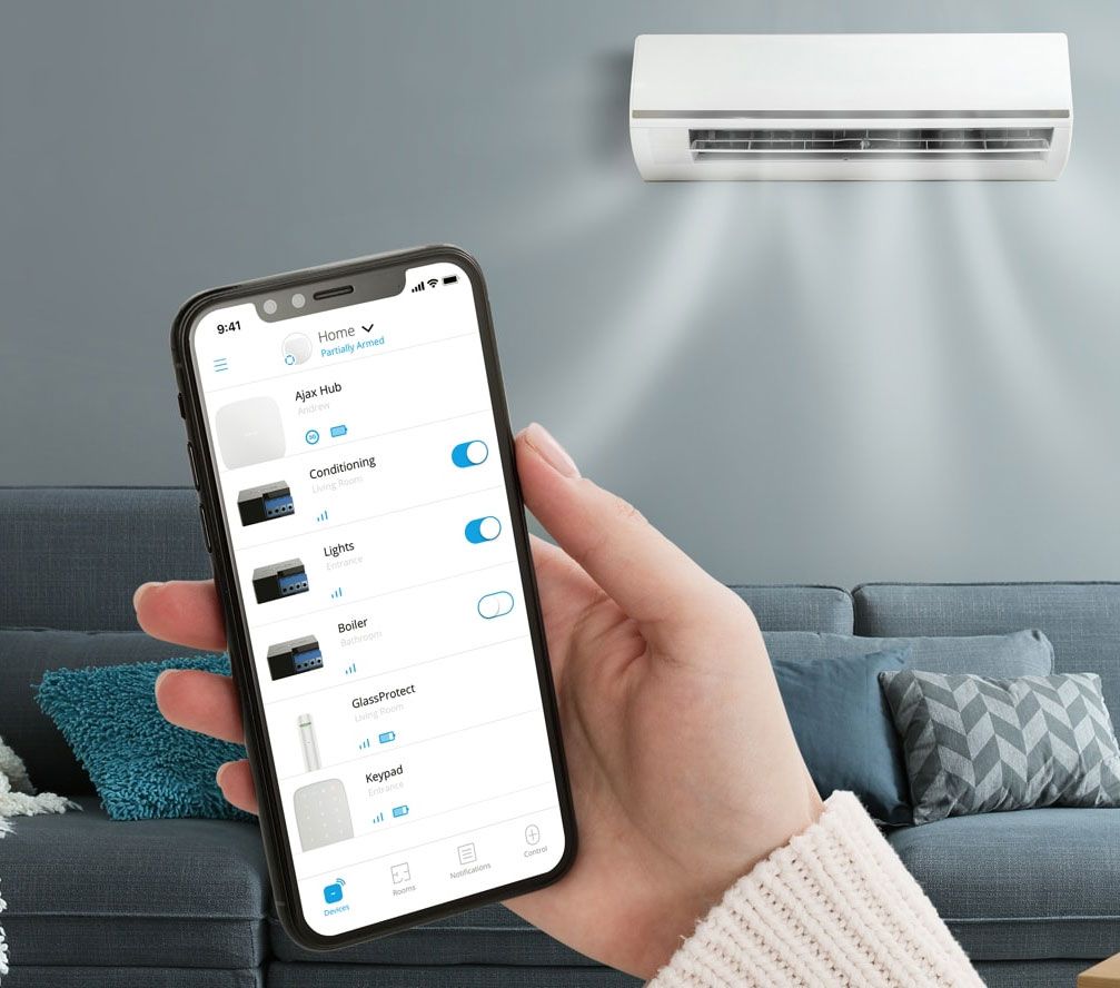 ajax Wallswitch transmitter voor tussen max 230V stroomtoevoer van apparatuur 