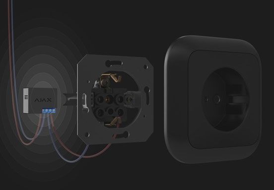 ajax Wallswitch transmitter voor tussen max 230V stroomtoevoer van apparatuur 
