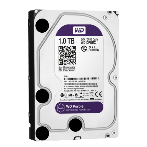 Western digital purple surveillance harddisk 1TB - 1000GB