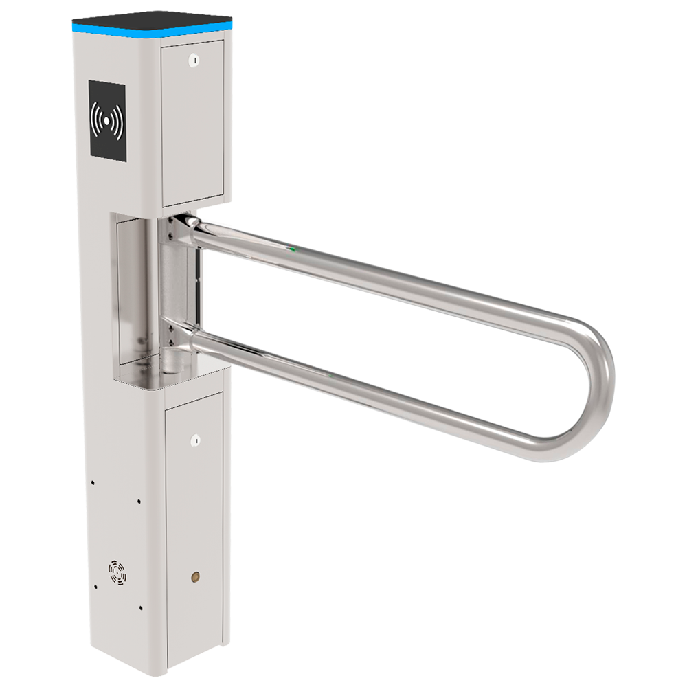 Supermarktmodel doorgangspoort met metalen barrière 2 richtingsverkeer